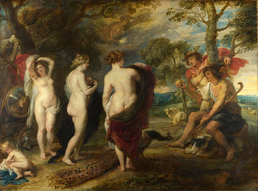 A painting showing chubby women