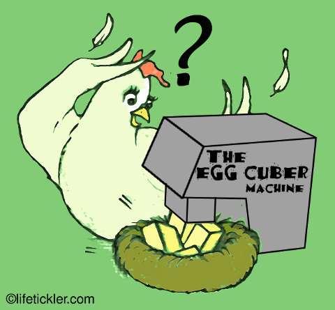 A machine that makes a cube egg